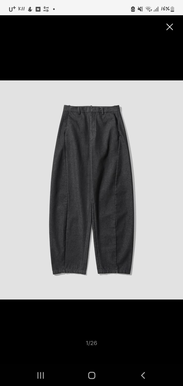 인템포무드 커브드 와이드 데님 다크그레이 상품이미지2