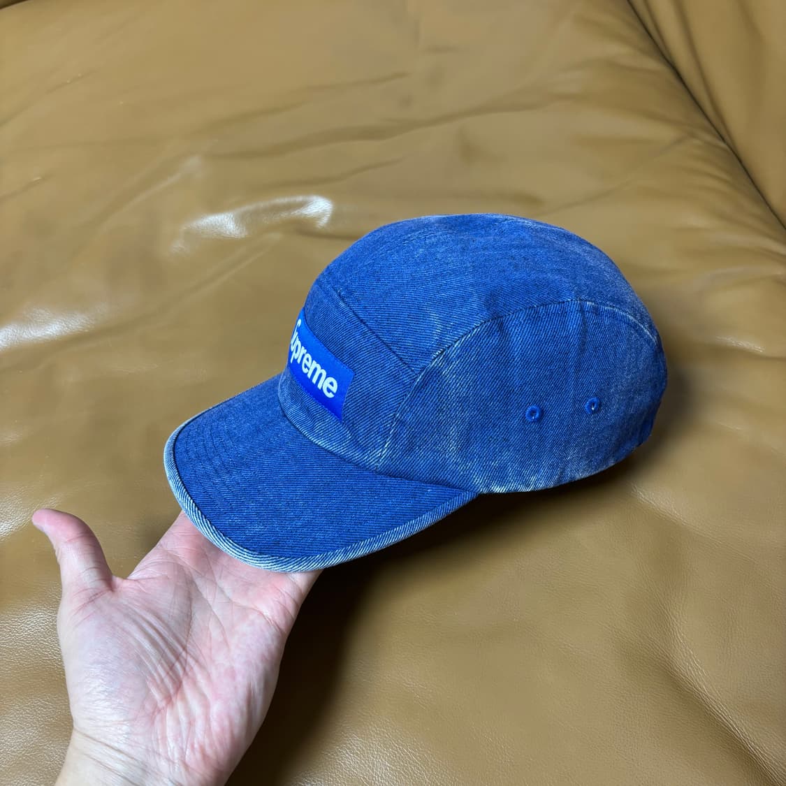 Supreme 슈프림 워시드 데님 블루 캠프캡 모자 Denim Blue 상품이미지4