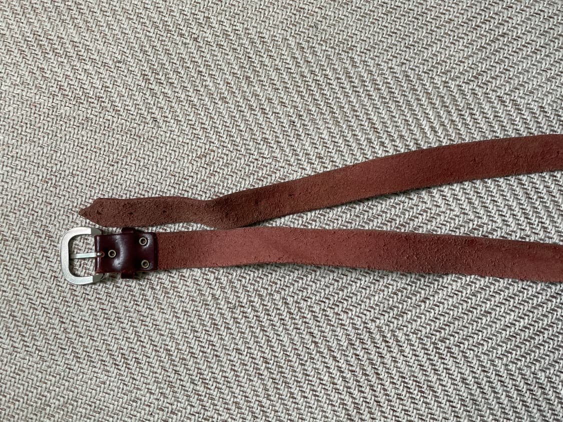 빈티지 버건디 스웨이드 레더 벨트  J04082 상품이미지4