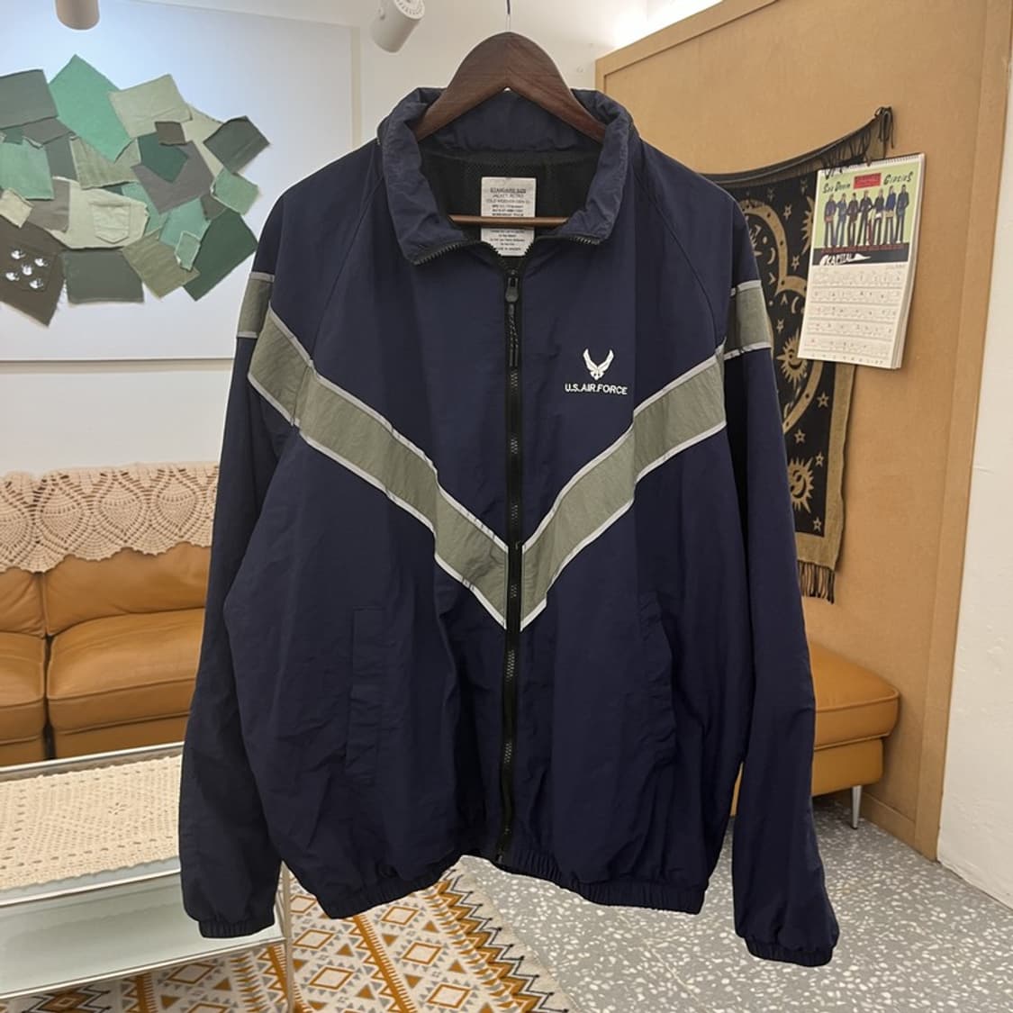 미공군 IPFU 에어포스 레트로 배색 바람막이 자켓 XL C10819 상품이미지3