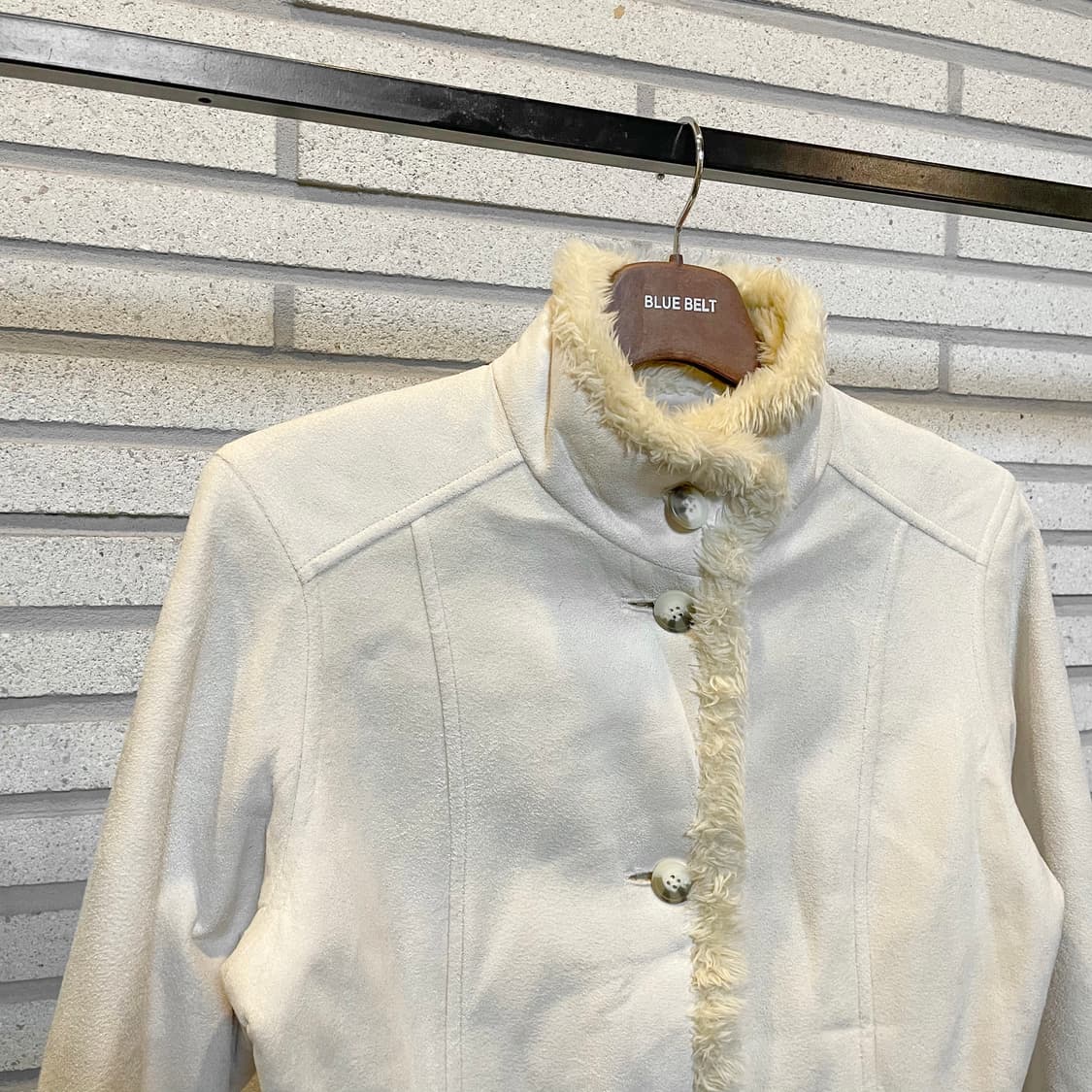 JPN VINTAGE 무스탕 자켓 하이넥 슬림핏 디테일 화이트 상품이미지4