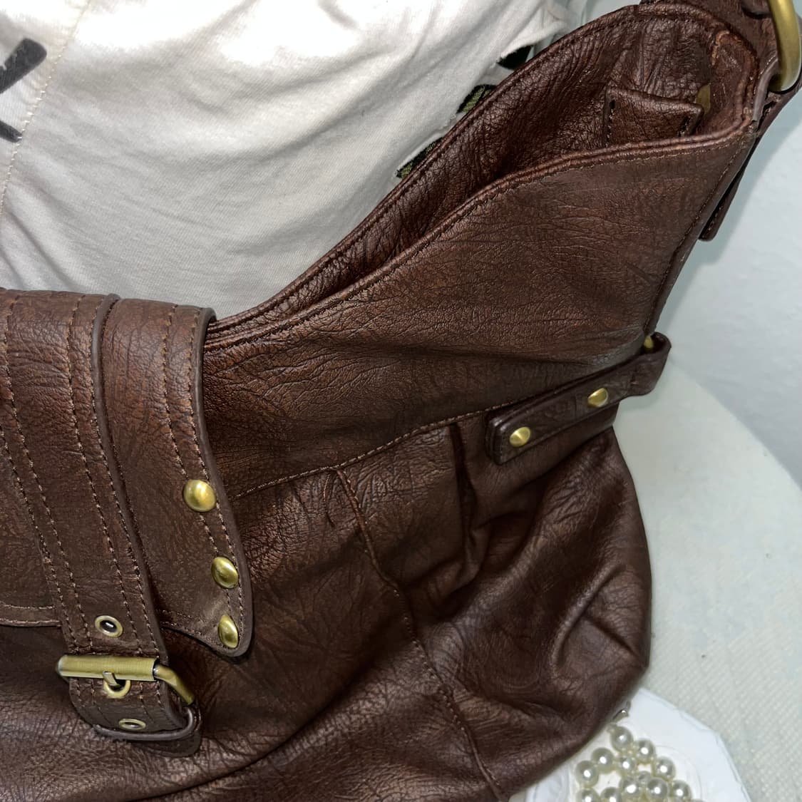 빈티지 브라운 빅 버클백 상품이미지4