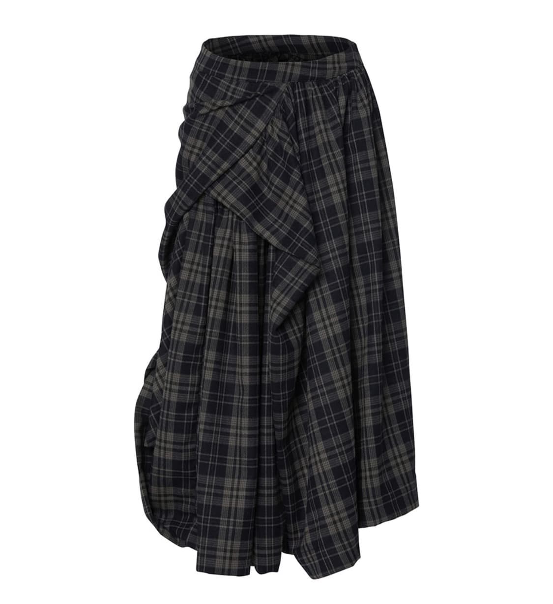 Asymmetrical Draped Layered Long Skirt 상품이미지3