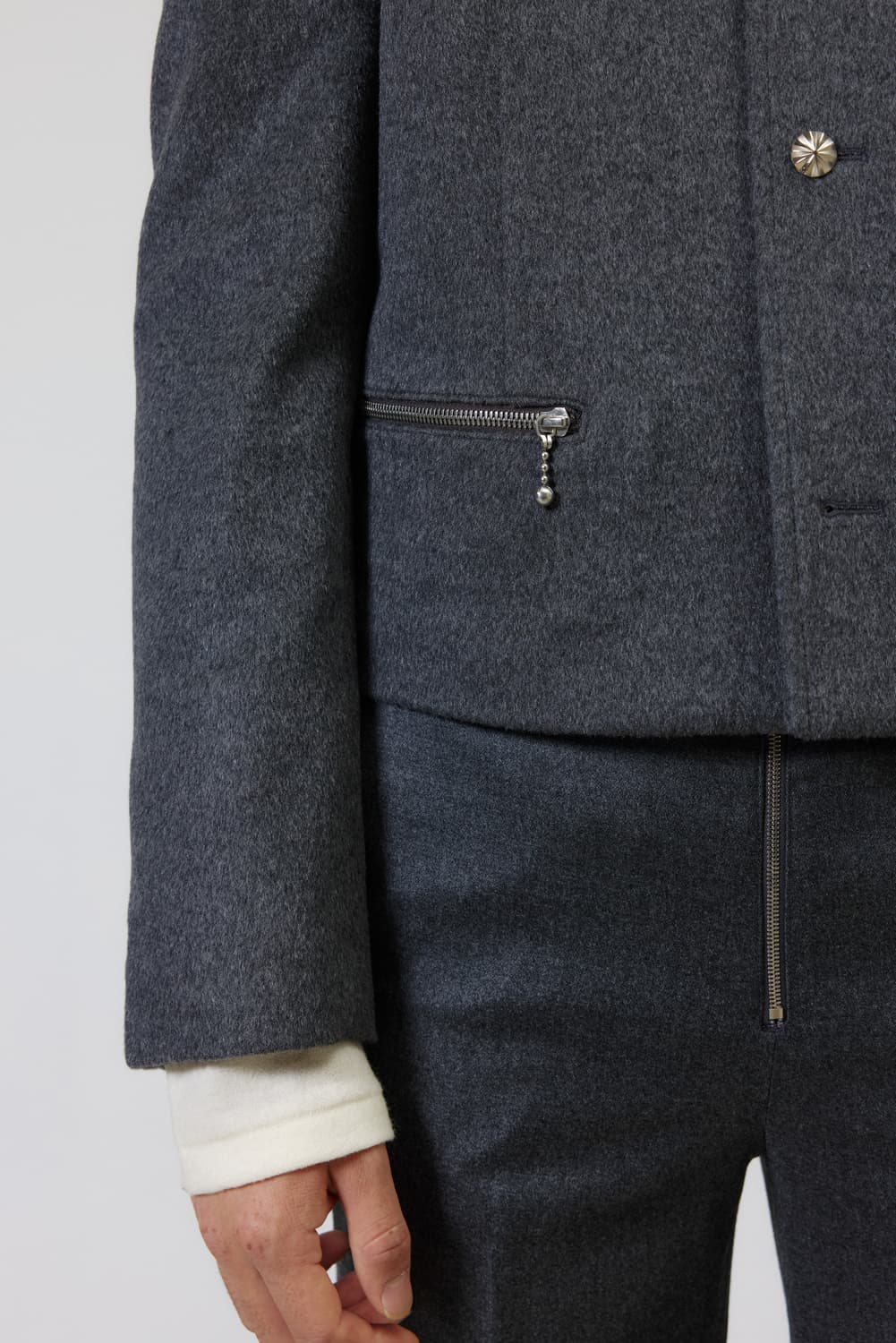 알포/ 캐시미어 - CROP JACKET(그레이) 상품이미지6