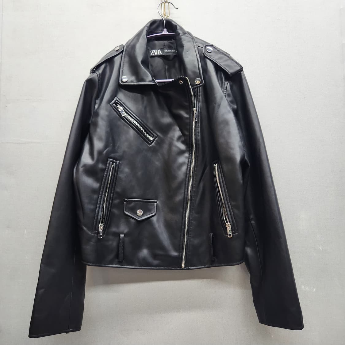 자라 에코 라이더 견장 가죽자켓 XXL(L) 상품이미지1
