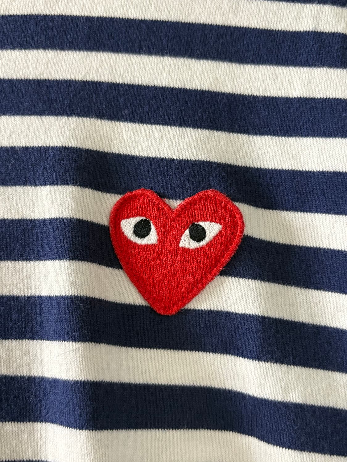 꼼데가르송 레드 하트 스트라이프 롱슬리브 네이비 L 상품이미지2