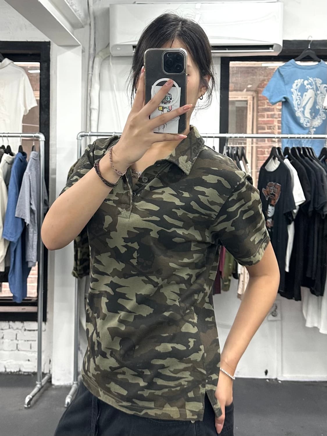 밴슨 레더 카모 카라 티셔츠 상품이미지4