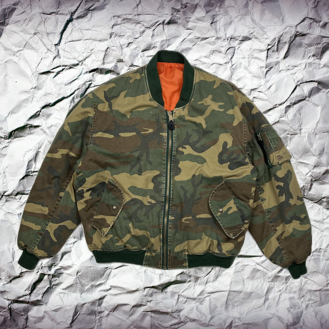 FOSTEX GARMENTS 워시드 카모 봄버 상품이미지1