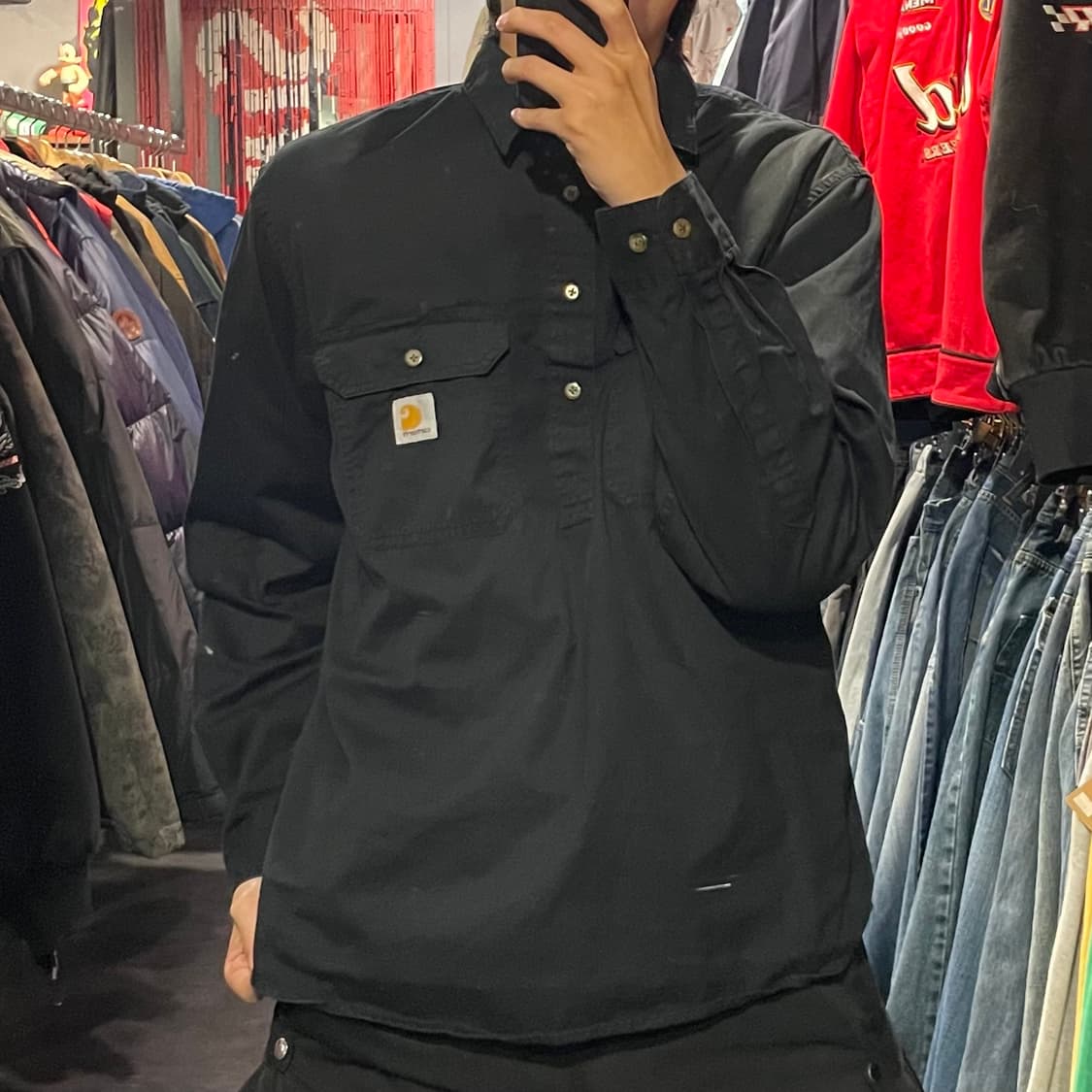 [IM] carhartt 칼하트 블랙 아노락 긴팔셔츠 상품이미지2