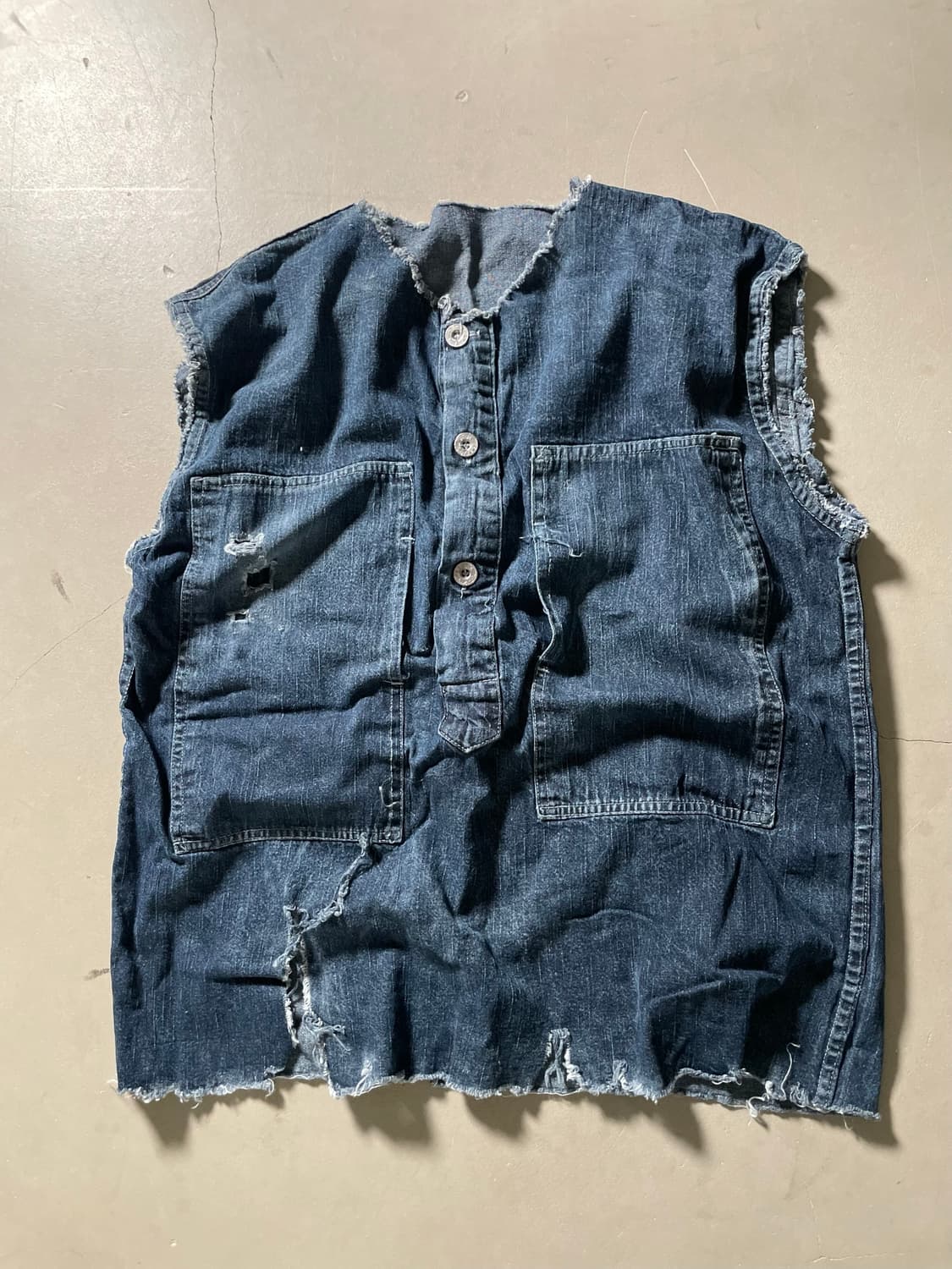 80’s US Army Vintage Cut-Off Denim Vest 상품이미지2