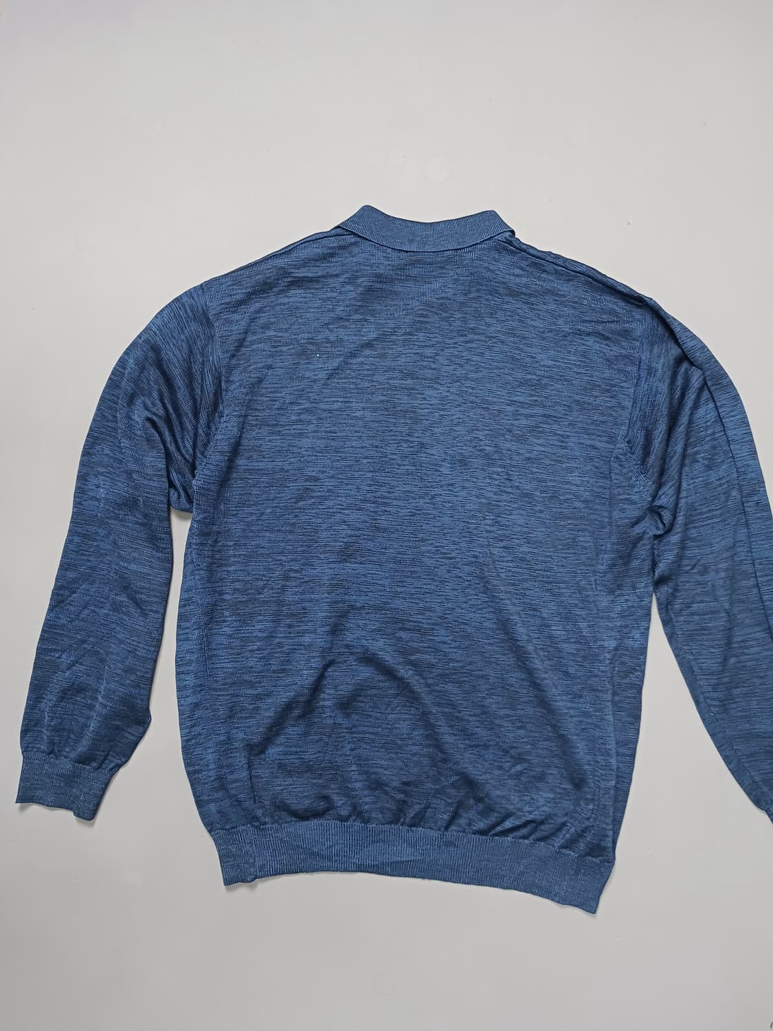 [L] 빈티지 블루 멜란지 긴팔 폴로 니트 상품이미지6