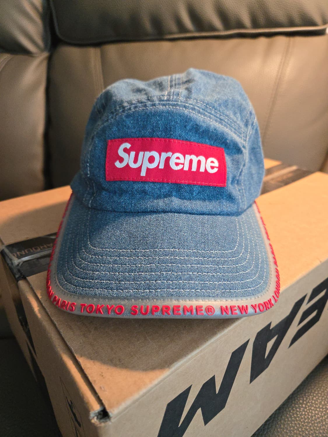 슈프림 Supream USA 워시드 데님 박스로고 캠프캡 (공용프리사이즈 상품이미지2