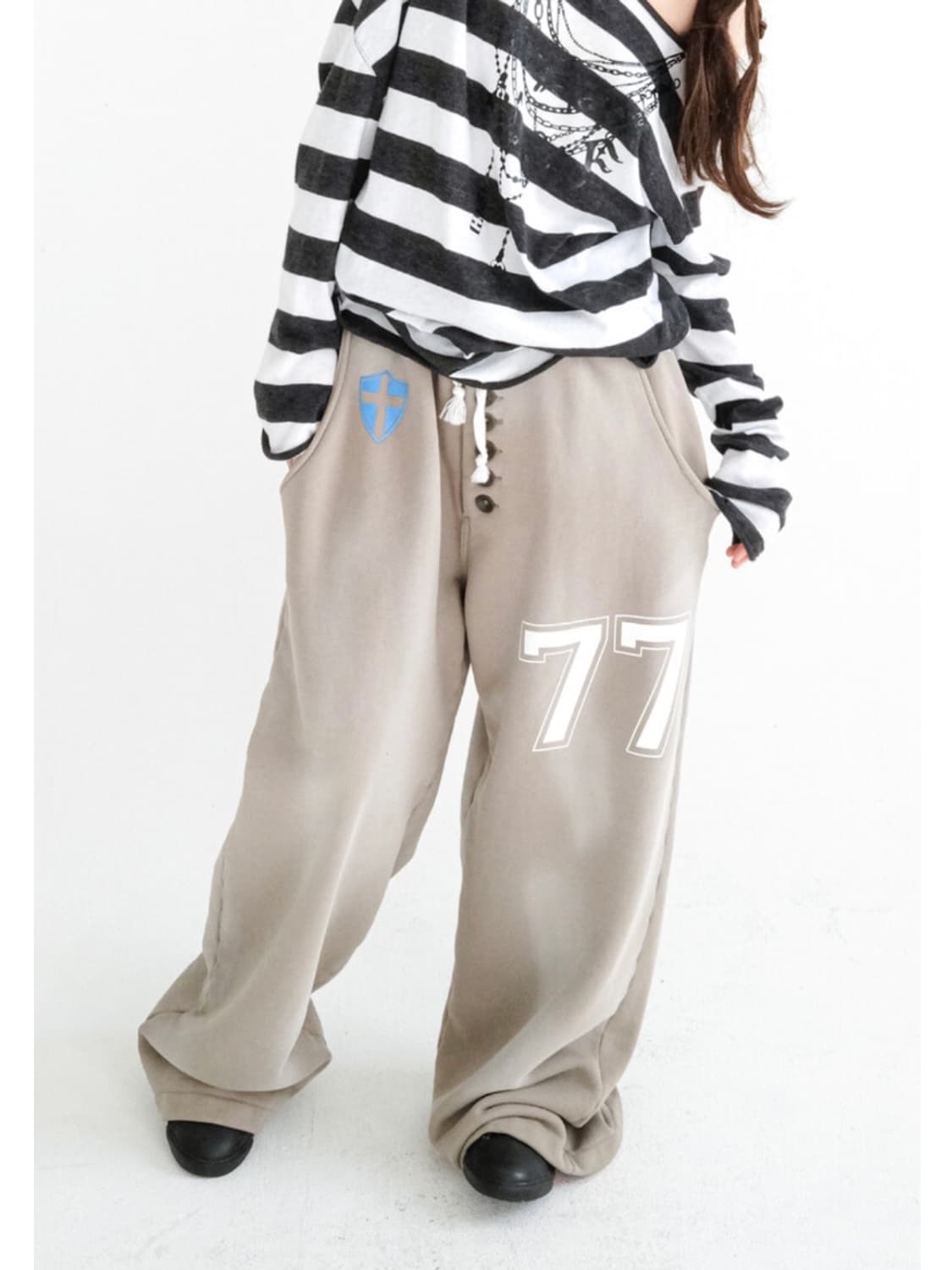 샵페어리 button jersey sweatpants 코코아 상품이미지2