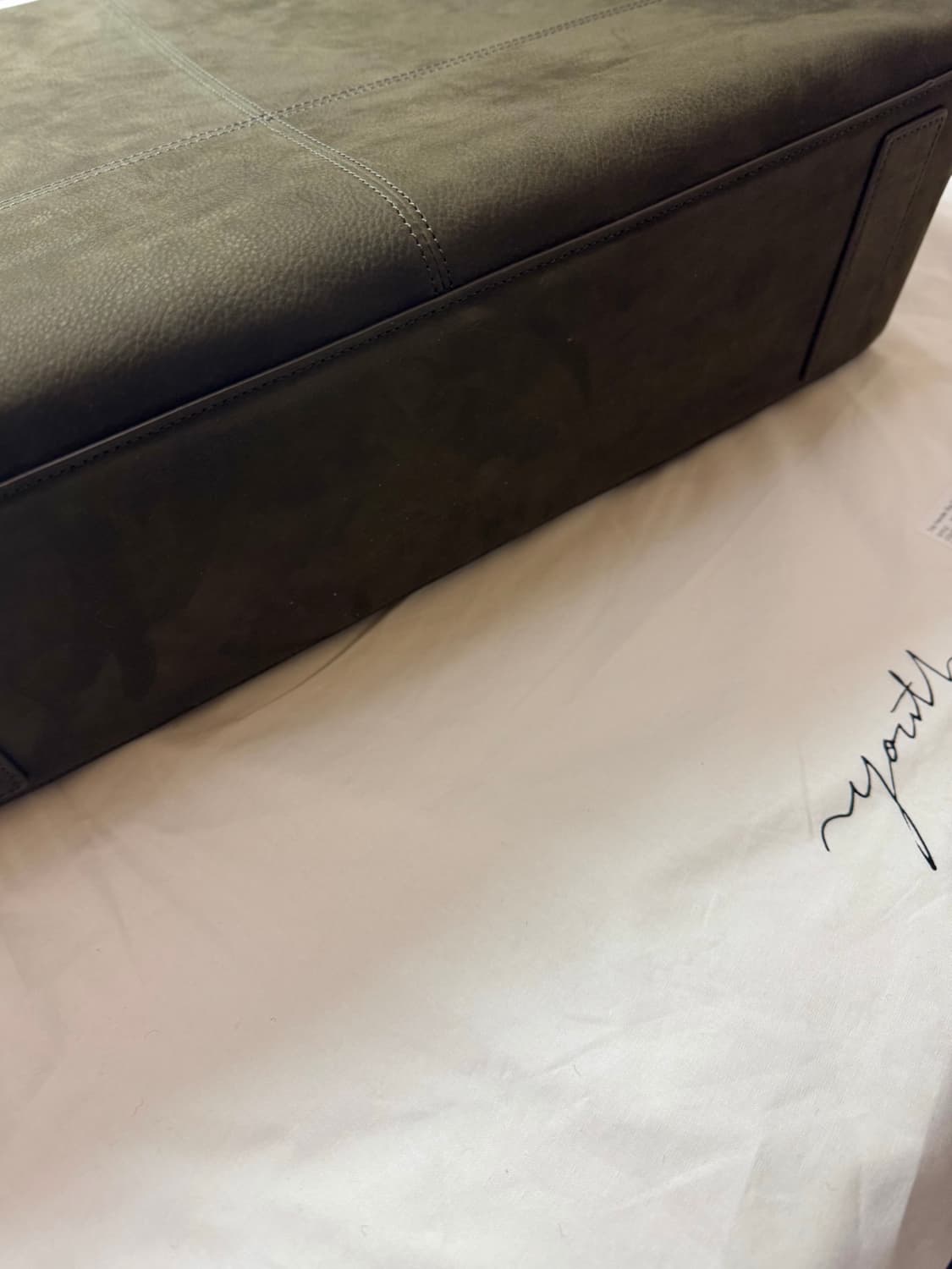 유스 탑핸들 빅백 카키 색상 (이너백 포함) 상품이미지4