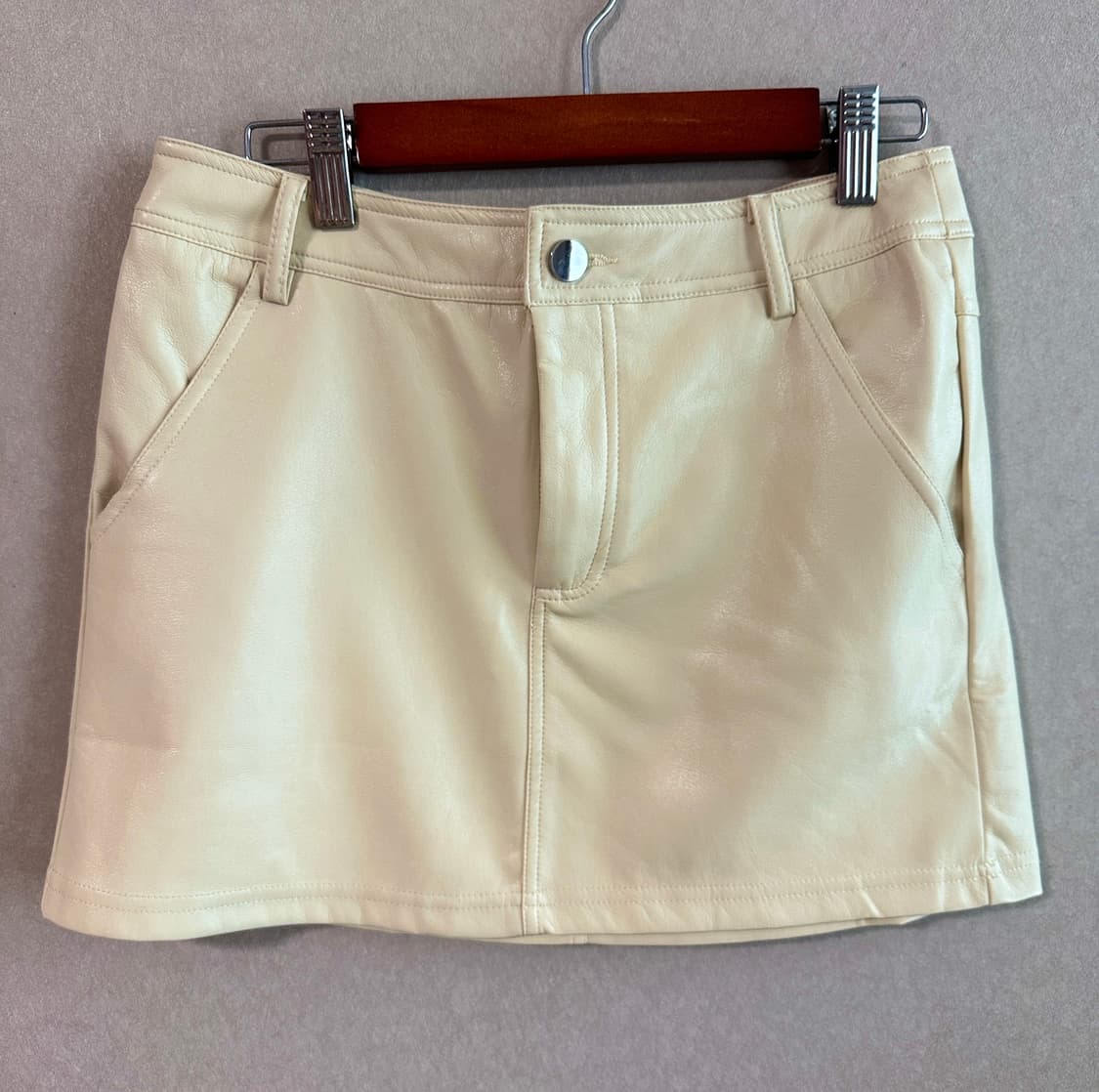 Missguided 버터옐로 가죽스커트 XS 상품이미지3