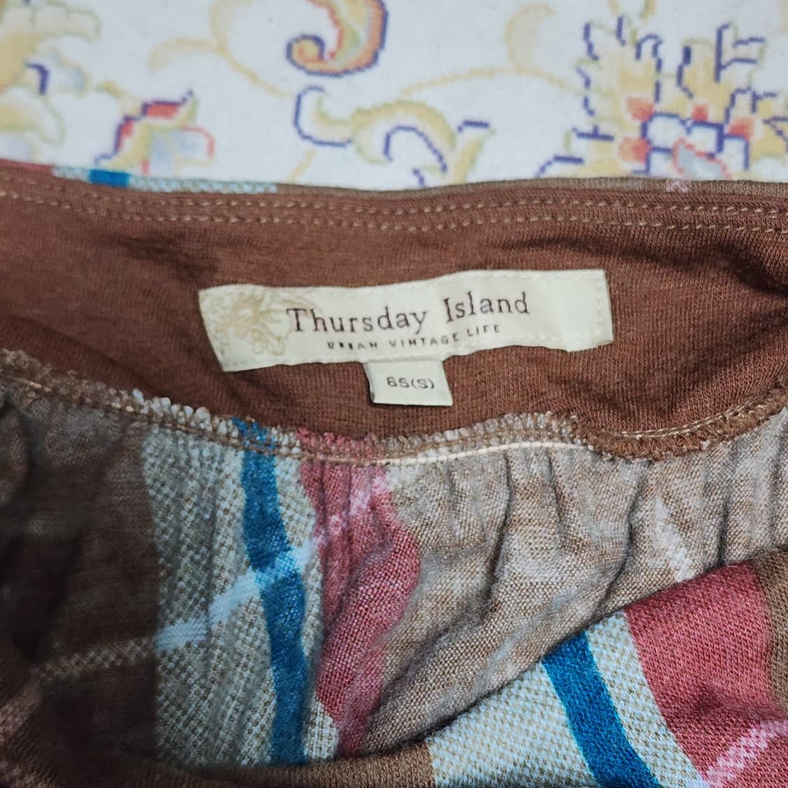 써스데이아일랜드 울혼방 체크 스커트 s 상품이미지2