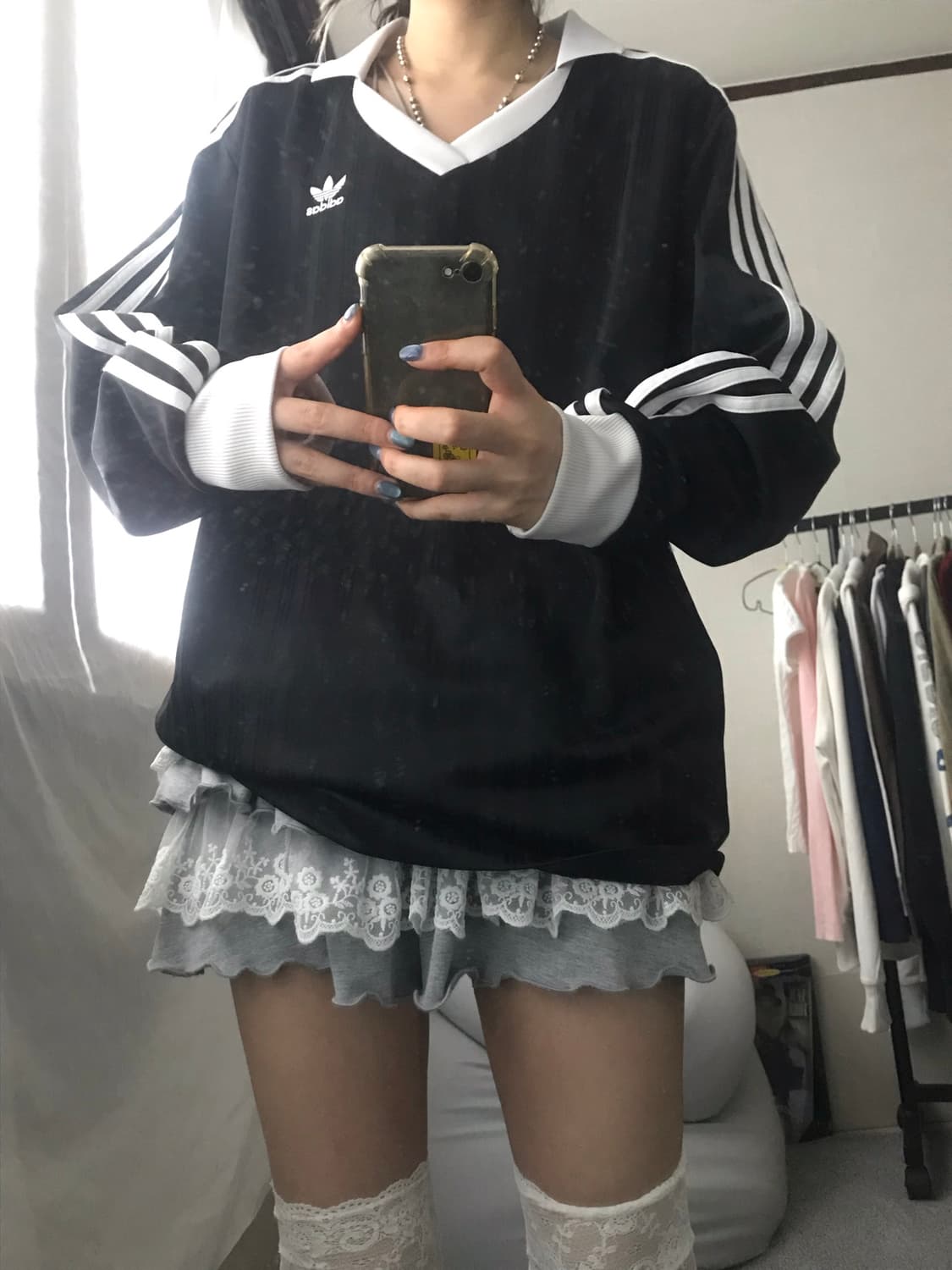 아디다스 블랙 삼선 롱슬리브 상품이미지5