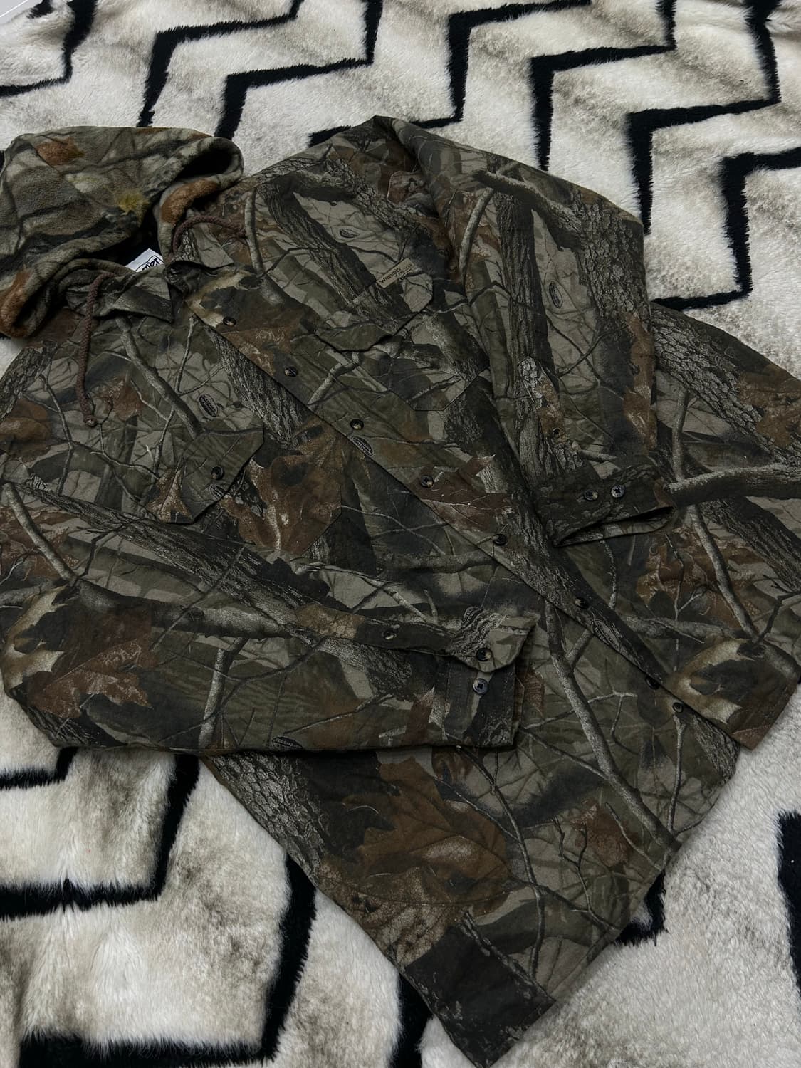 [실측XL]랭글러 리얼트리 후드 셔츠 자켓/안감퀄팅 상품이미지2