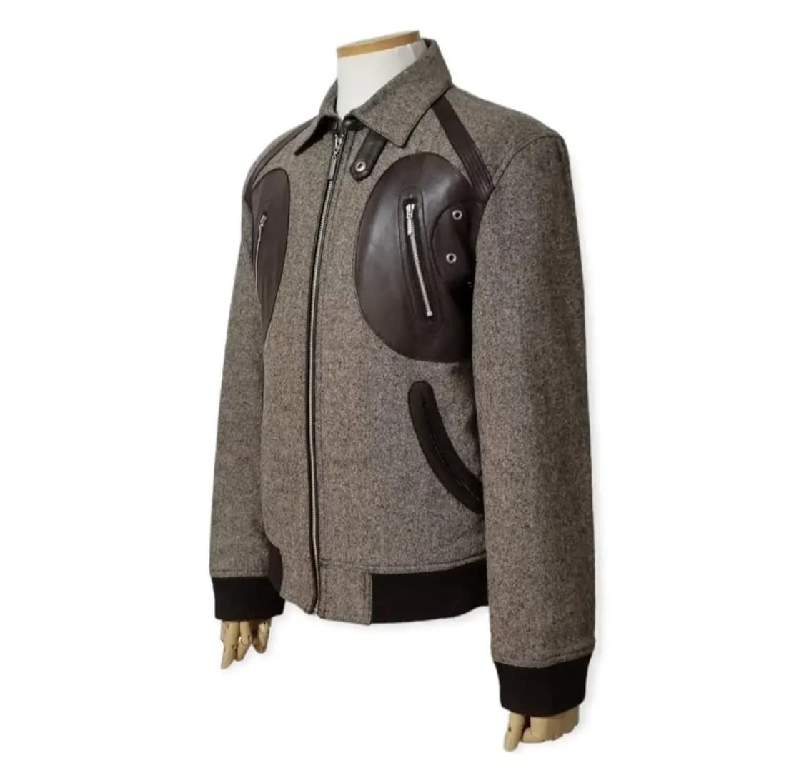 (M) 버버리헤링본자켓 버버리블랙라벨 버버리가죽자켓 상품이미지3