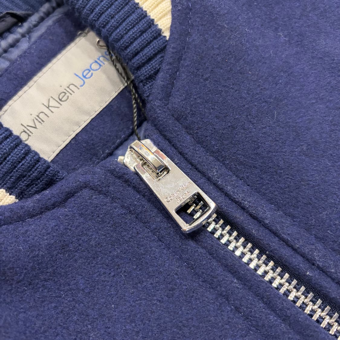 [XS] 캘빈클라인 진 울 1978 레더 배색 스타디움 자켓 C228 상품이미지4