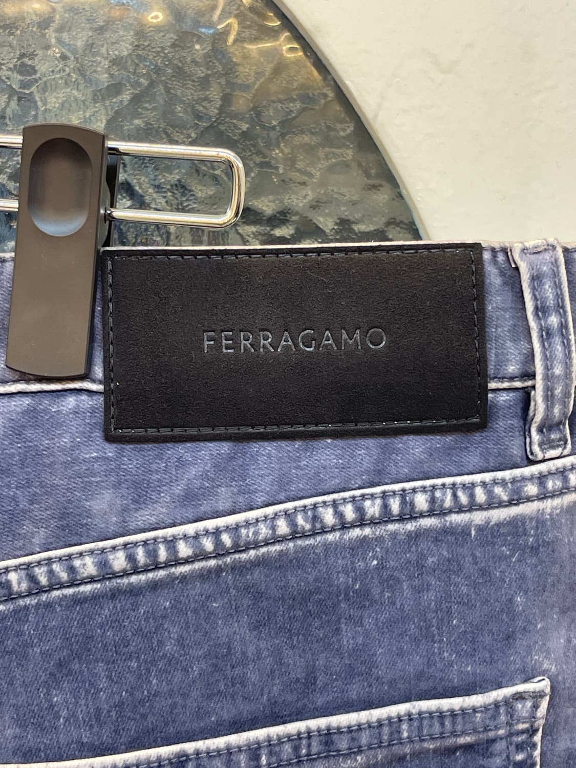 페라가모 Ferragamo 데님 스트레이트 팬츠 52 그레이 상품이미지4