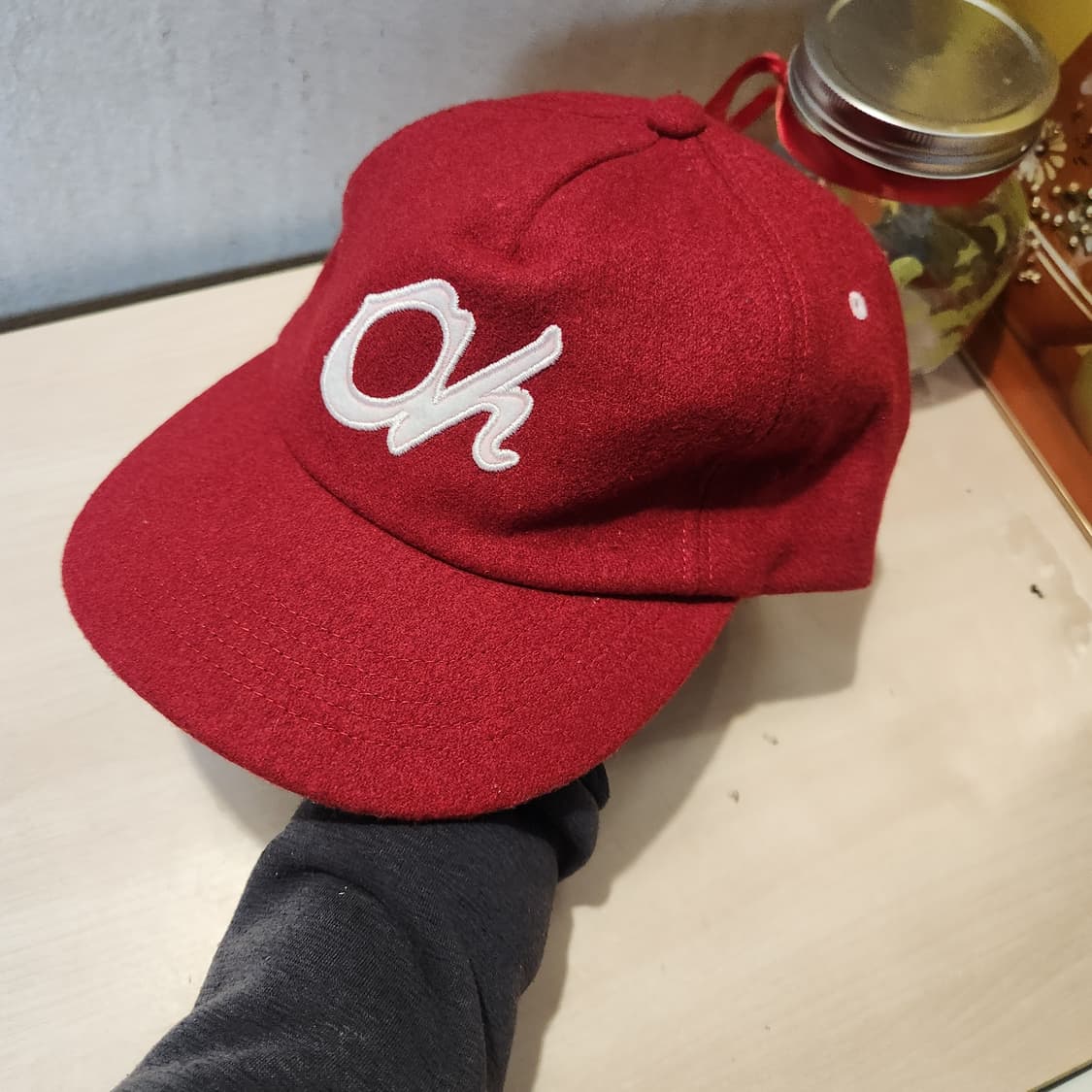 OHIO 울 볼캡 | 레드 펠트 & 레더 스트랩 빈티지 캡 상품이미지4