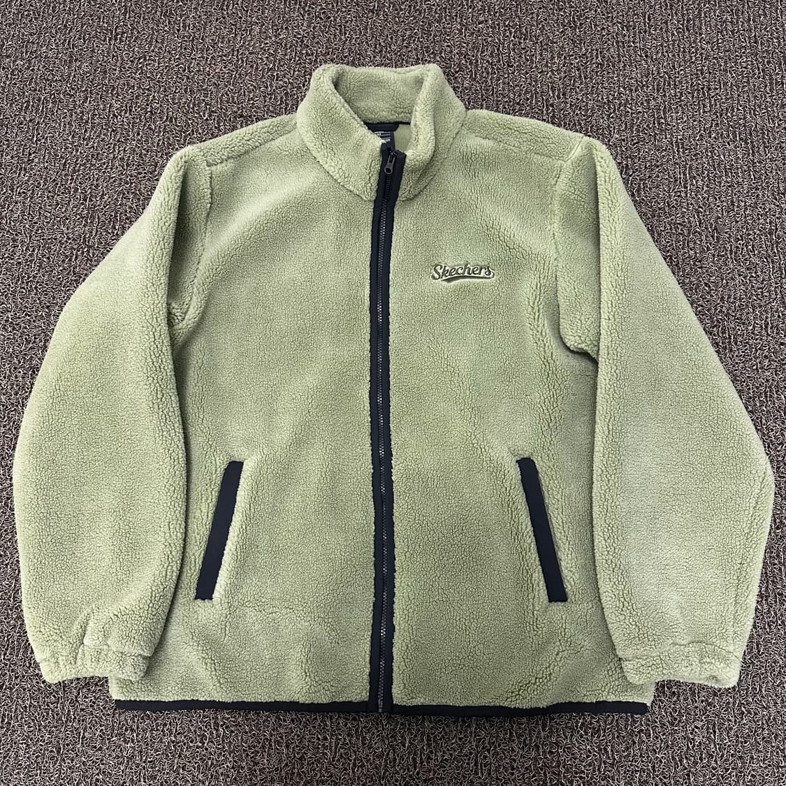 SKECHERS 스케쳐스 뽀글이 털 후리스 자켓 카키 105(XL) 상품이미지1