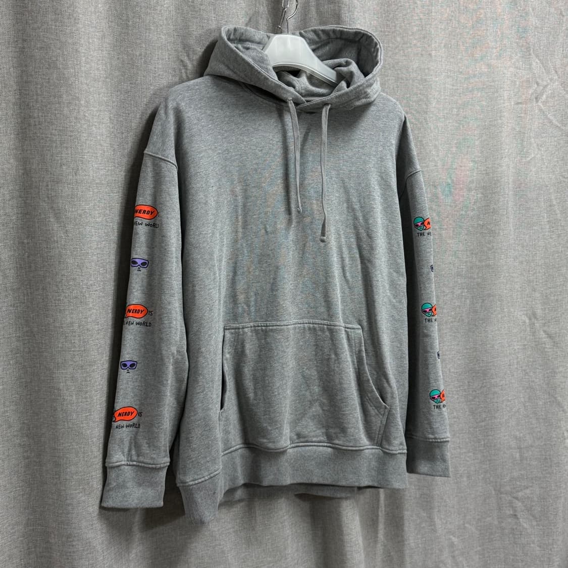 [F] 널디 루즈핏 New World 코튼 긴팔 후드티 상품이미지2