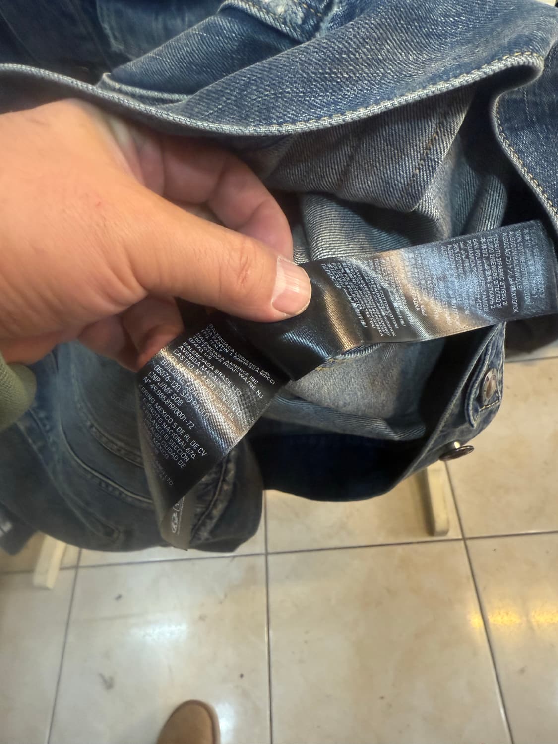 1/100-105 정품 발렌시아가 컷업 데님자켓 팝니다 상품이미지7