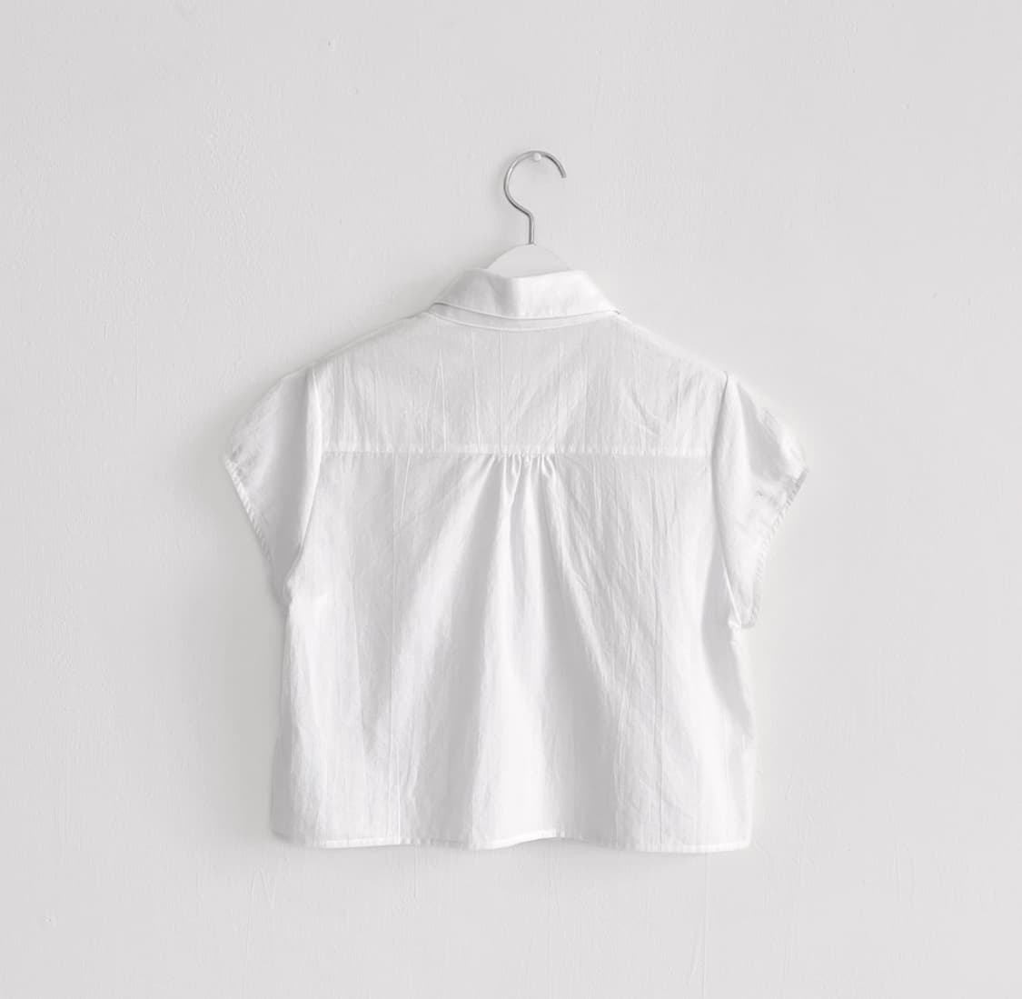 밀크코코아 블라우스 화이트/블루그레이 상품이미지4