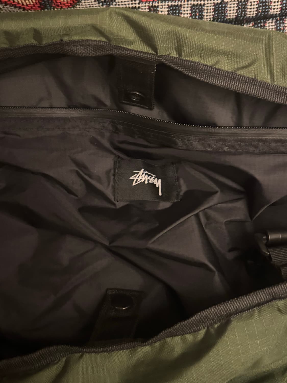 스투시 토트백 올리브 상품이미지5