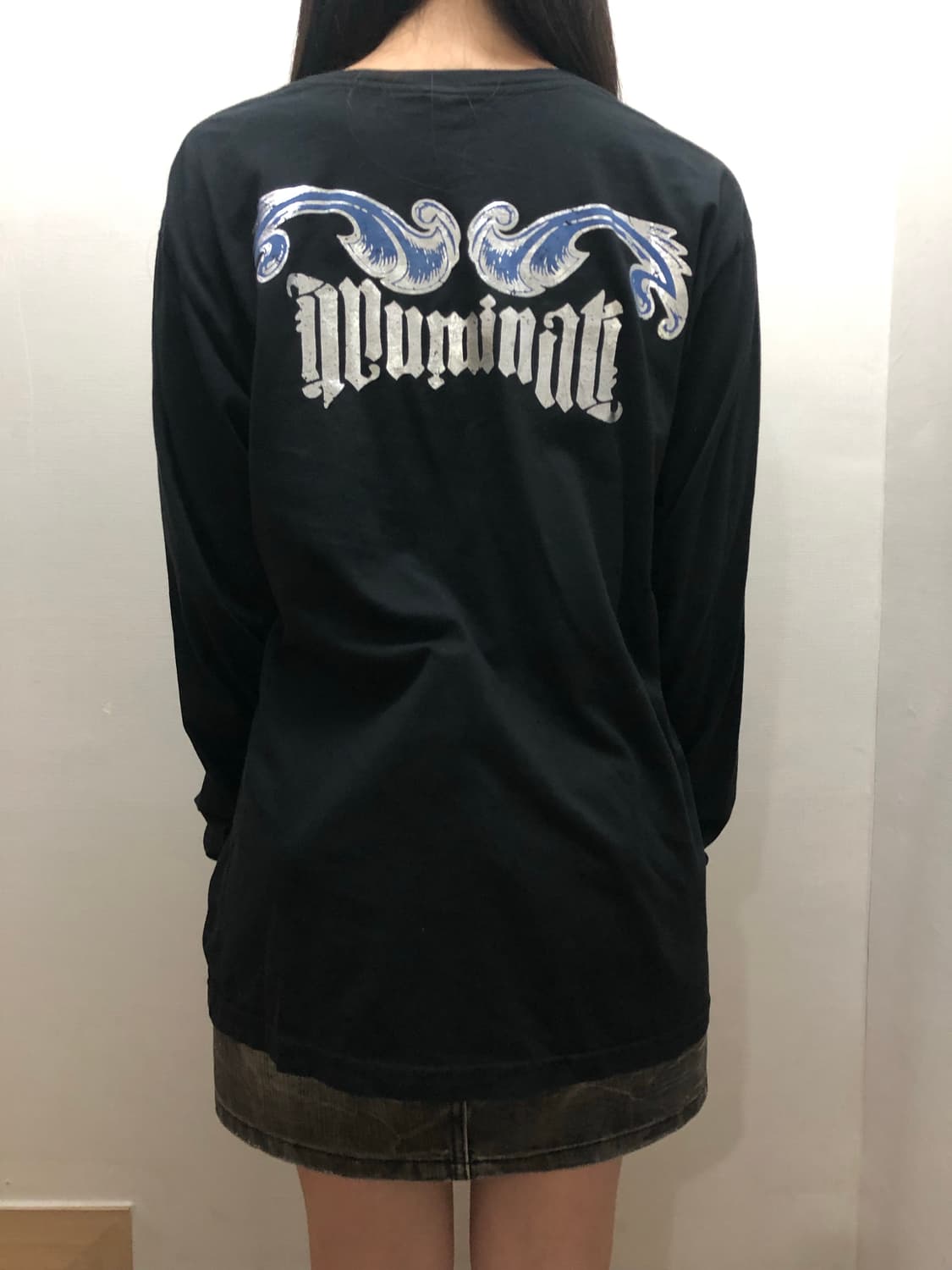 빈티지 블랙 펑크 프린팅 롱 슬리브 상품이미지6