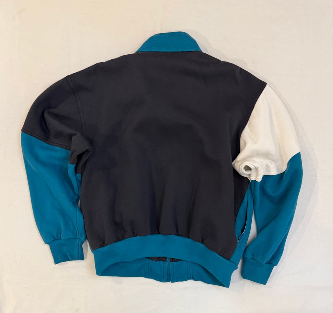 80s 나이키 아카이브 컬러블록 코튼 집업 져지 에메랄드 상품이미지4