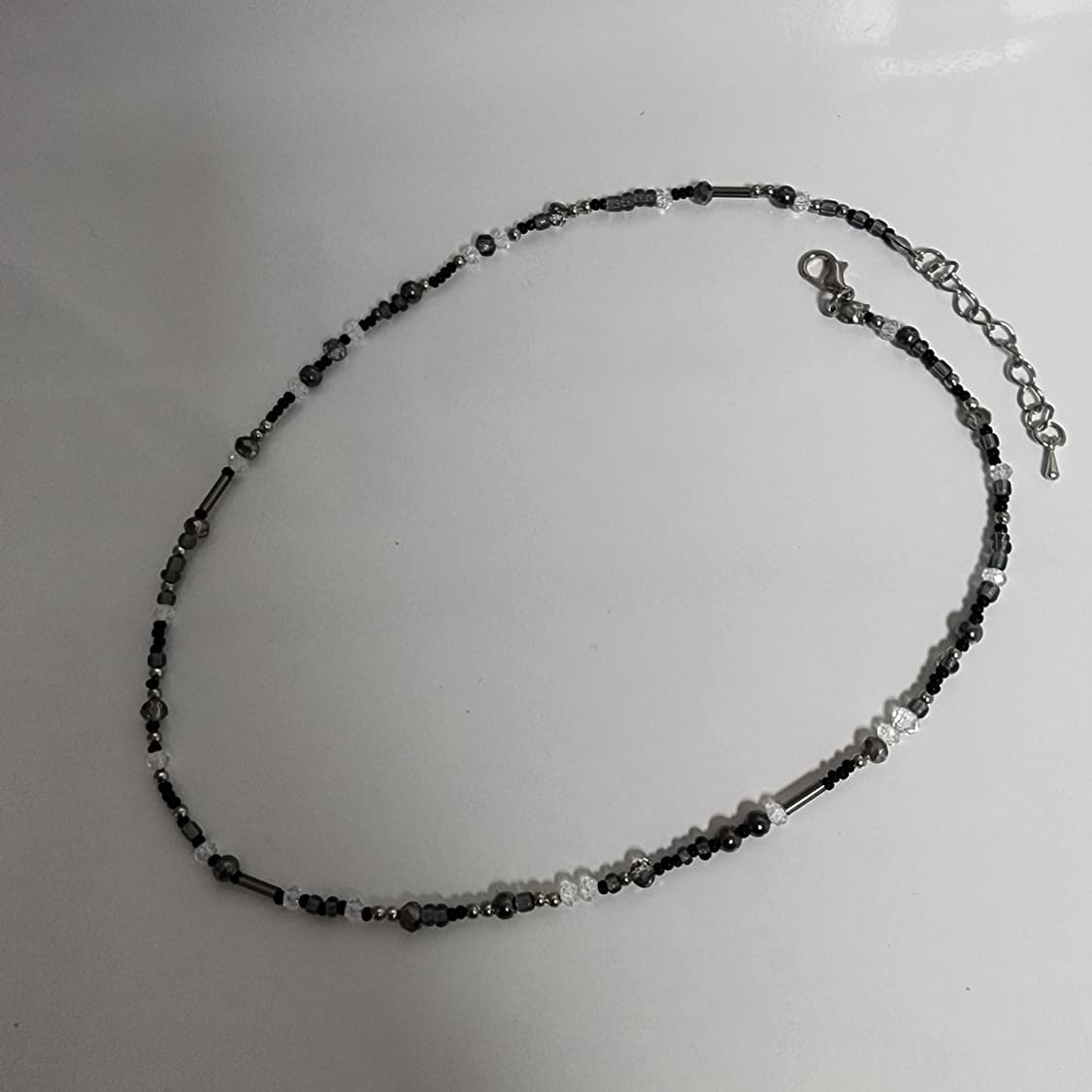 여자 블랙 실버 패션 비즈 목걸이 상품이미지4