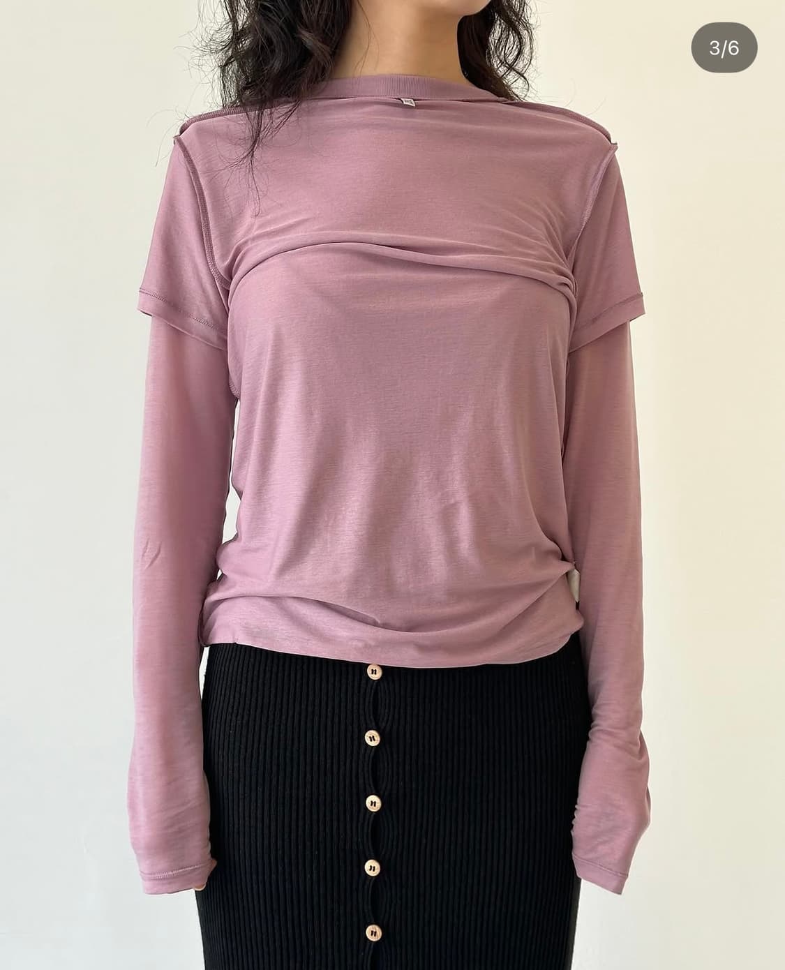 Baserange Dande skirt black 베이스레인지 스커트 상품이미지5