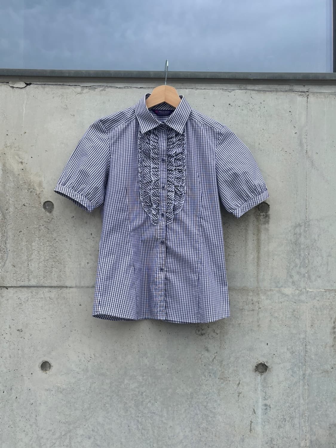 Japanese Frill Check Blouse 상품이미지1