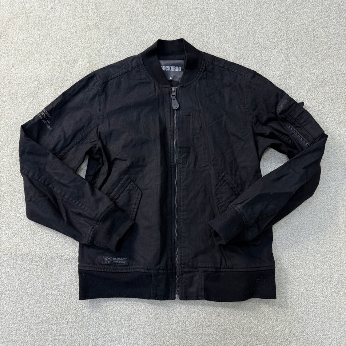 [L] 버카루 블랙 봄버 자켓 0112T1 상품이미지1