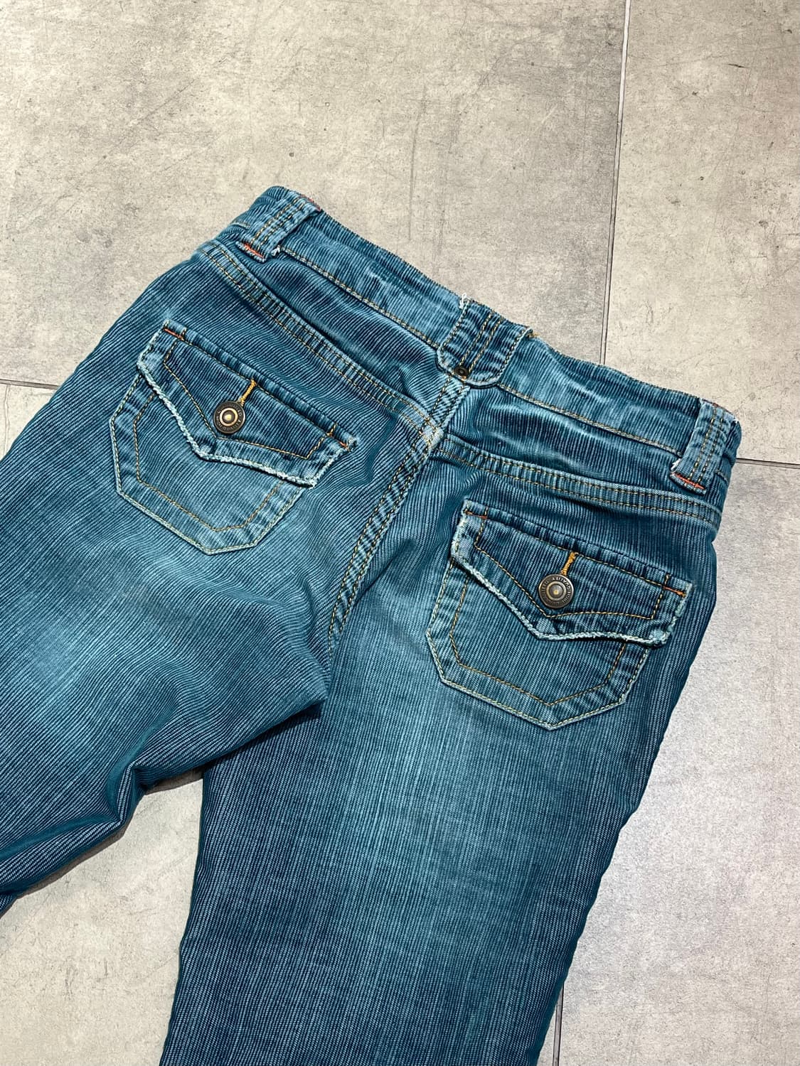 일본 빈티지 블루 골덴 로우웨스트 슬림핏 팬츠 상품이미지9