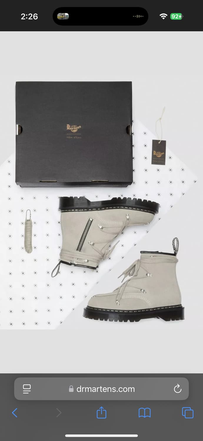 (UK 4) 235 닥터마틴 x 릭오웬스 1460 벡스 스웨이드 부츠 상품이미지9