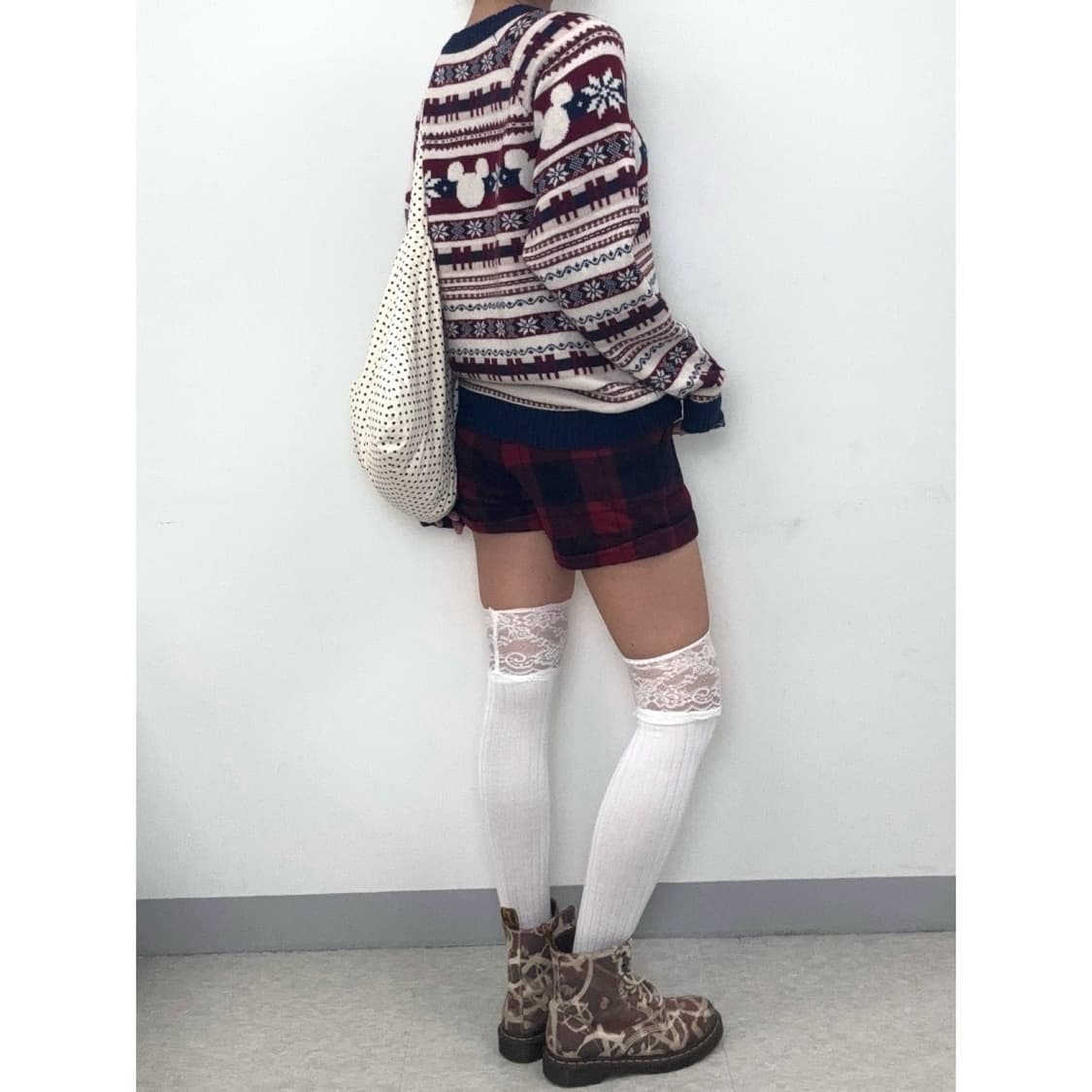 빈티지 라코스테 타탄체크 반바지 상품이미지3