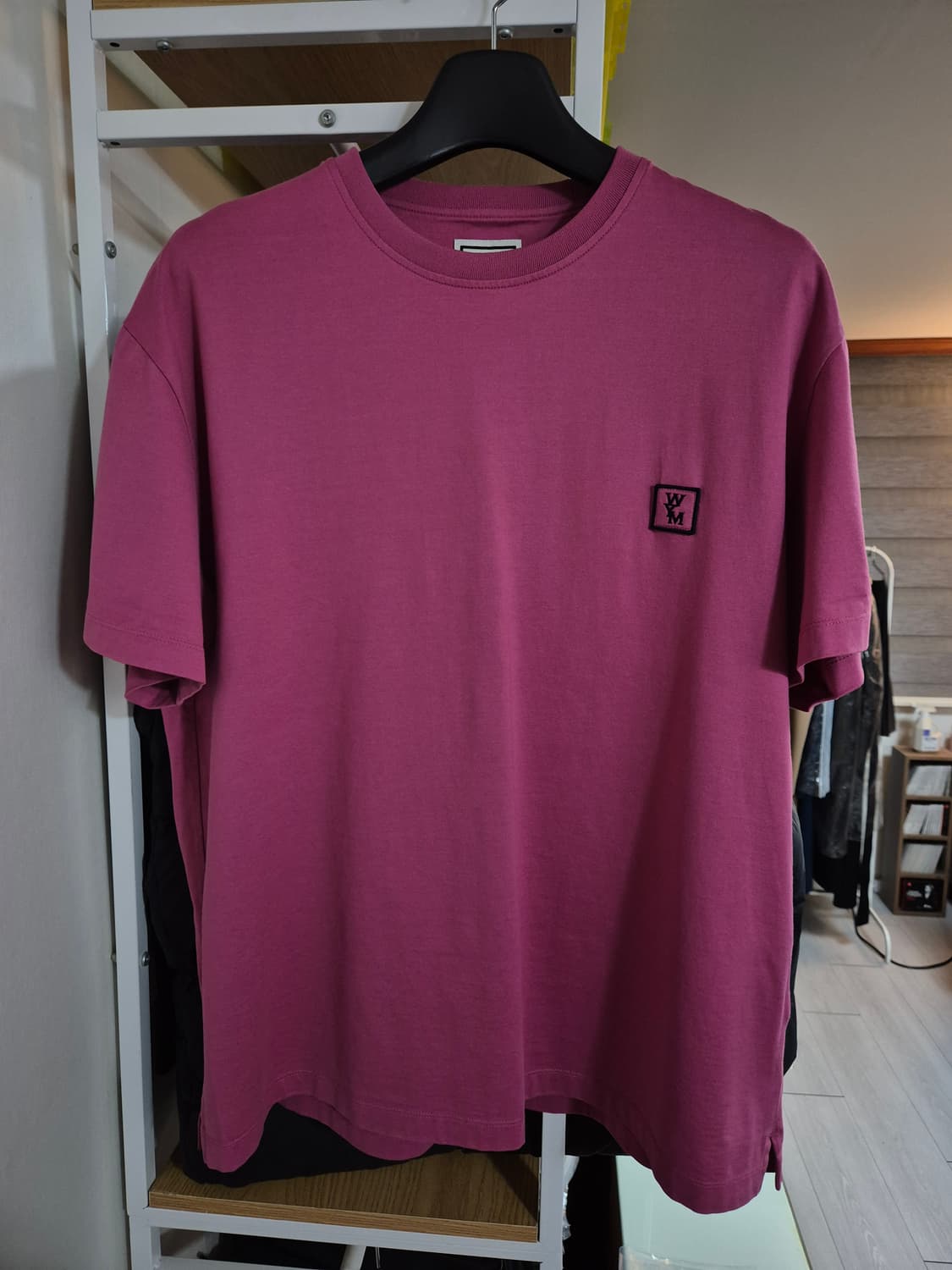 우영미 백로고 반팔티 50 핑크 상품이미지3