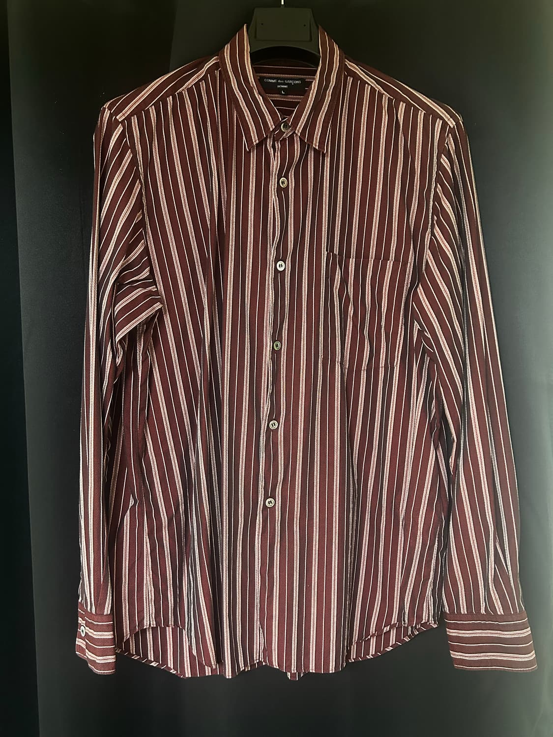 꼼데가르송 옴므 스트라이프 패턴 셔츠 L 상품이미지1