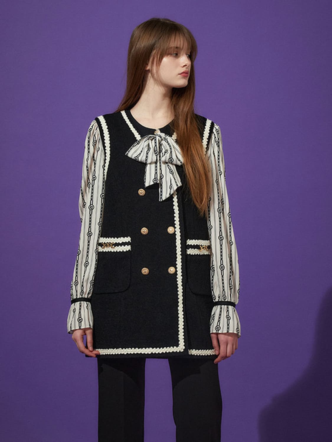 쟈니헤잇재즈 LINE DOUBLE VEST 트위드 베스트원피스 상품이미지2