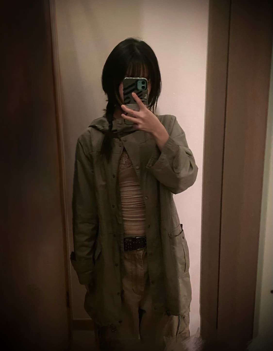 빈티지 모리룩 느낌 개귀여운 카키 야상  상품이미지1