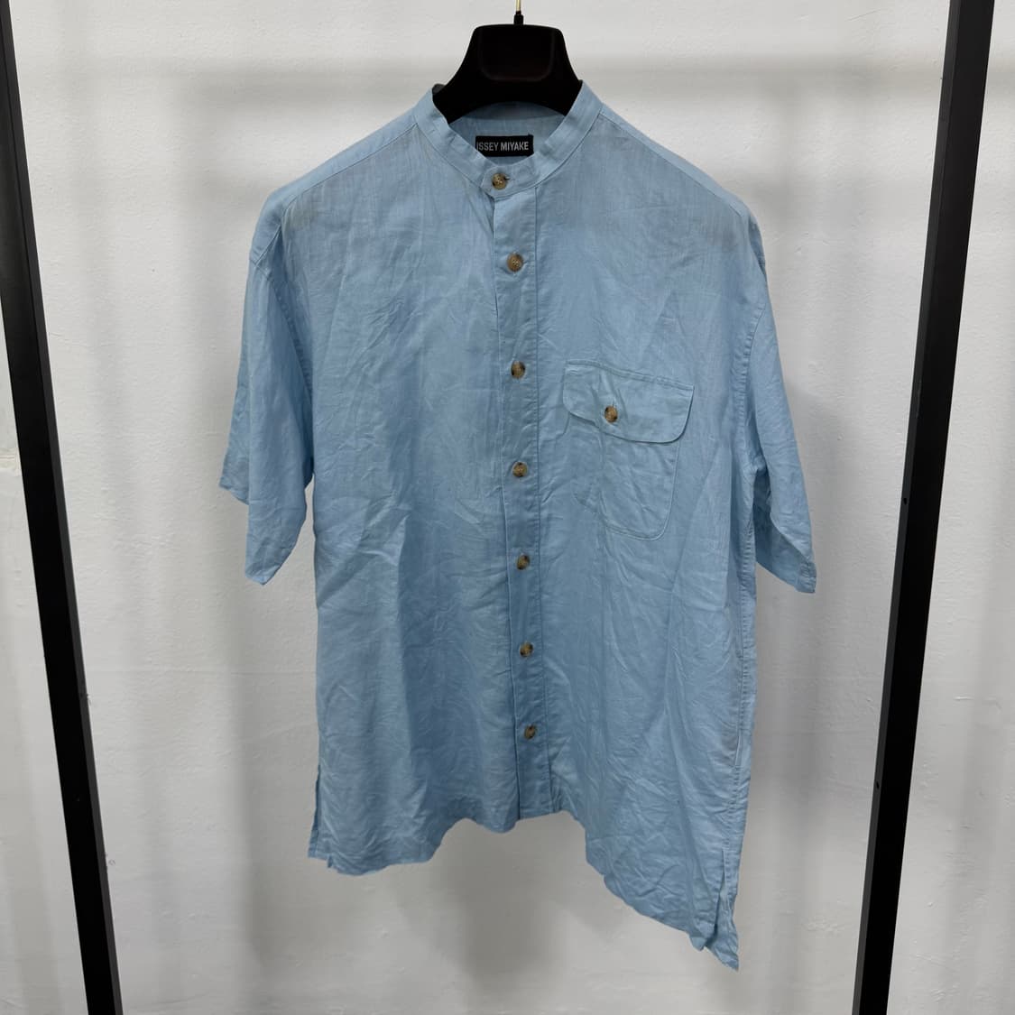 90s 이세이미야케 린넨 반팔 셔츠  상품이미지2