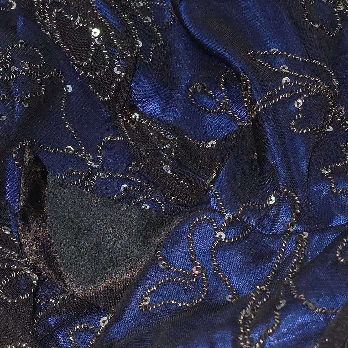 일본빈티지)파티걸 오네갸루st 보헤미안서브컬쳐 댄스연말핀터깔 블루드레스 상품이미지5