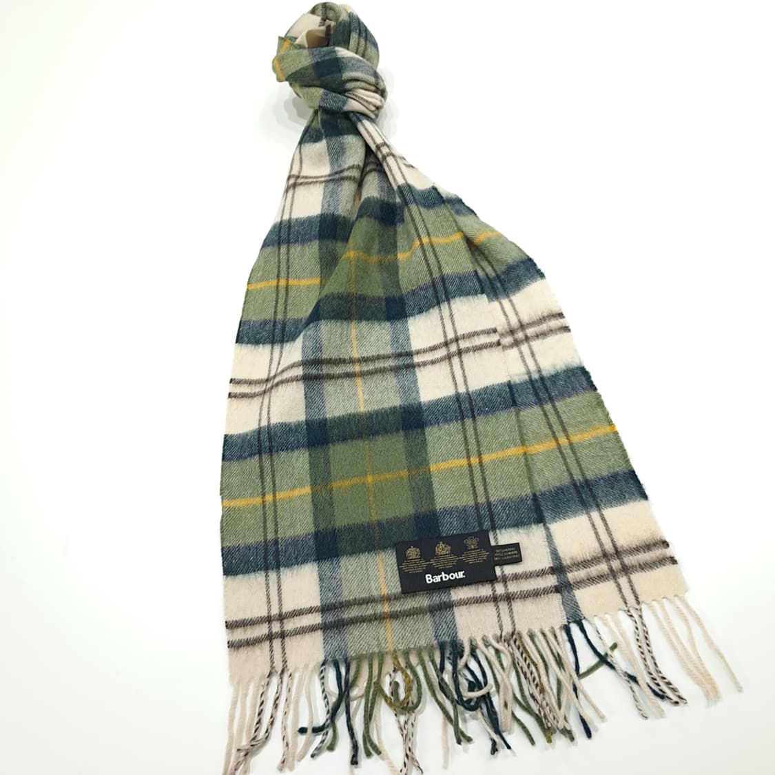 MX315 바버 그린 타탄체크 메리노 캐시미어 목도리 머플러 상품이미지3