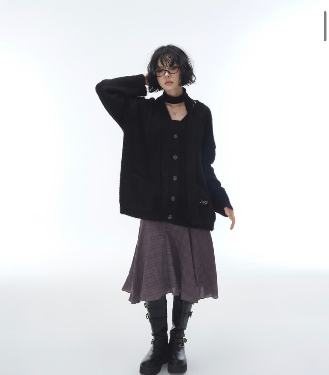 LUCA TIE CARDIGAN / BLACK 상품이미지1