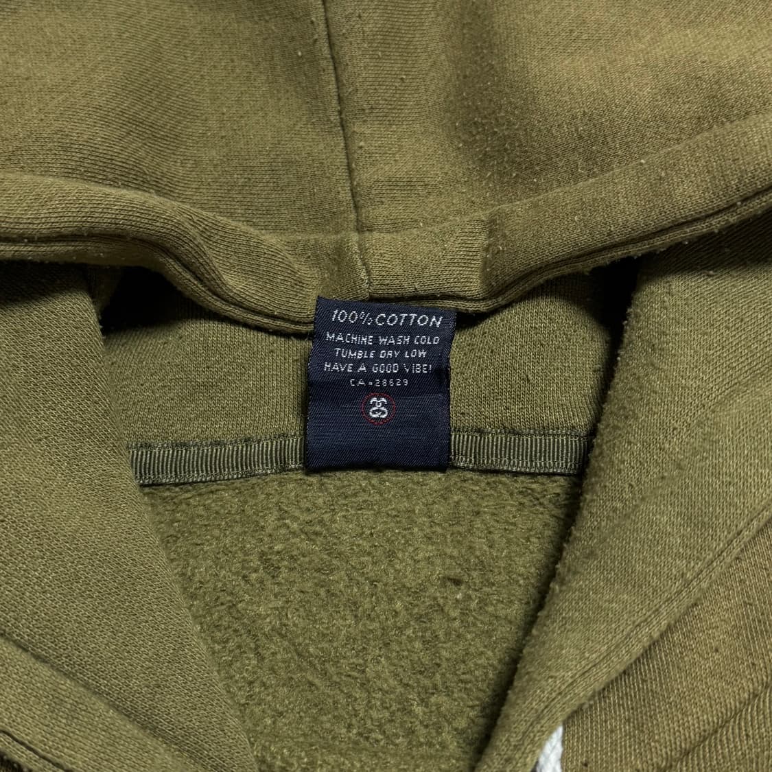 빈티지 90s USA 스투스 올리브 스웻후드 상품이미지4