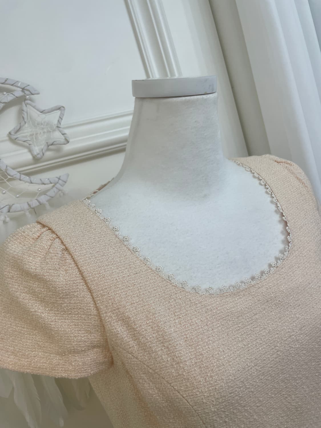 sheer coral twinkle tweed french sleeve 상품이미지8